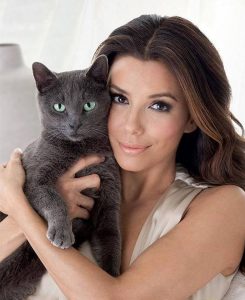 Eva Longoria et son chat