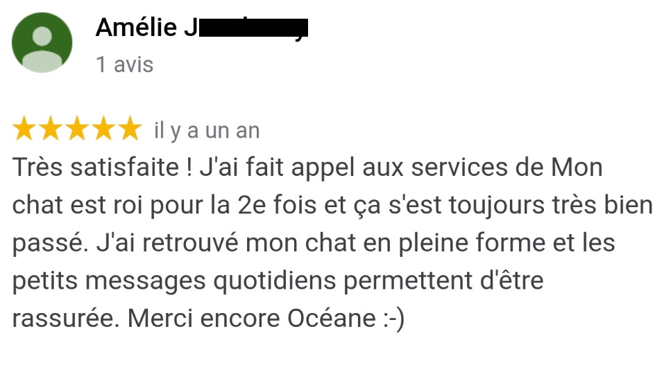 Avis MonChatEstRoi - Amélie J