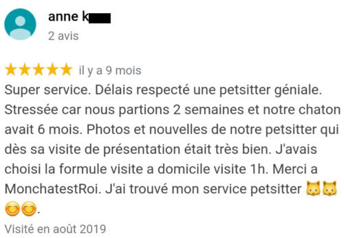 Avis MonChatEstRoi - Anne K