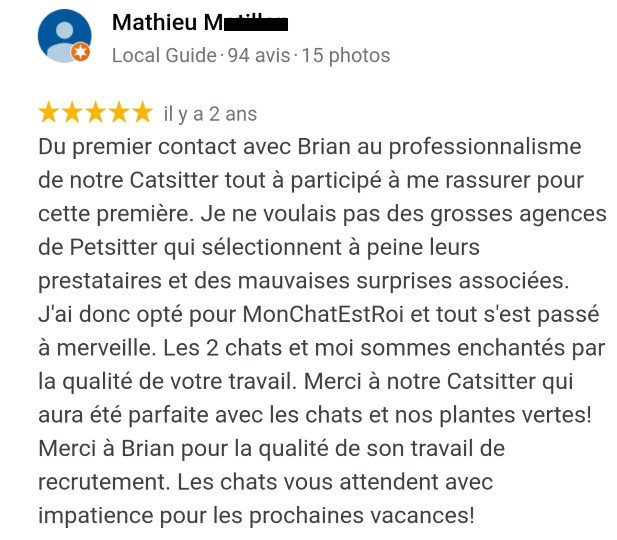 Avis MonChatEstRoi - Mathieu M
