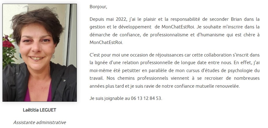Bienvenue Laetitia
