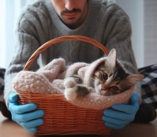 Maladies du chat - chat dans un panier