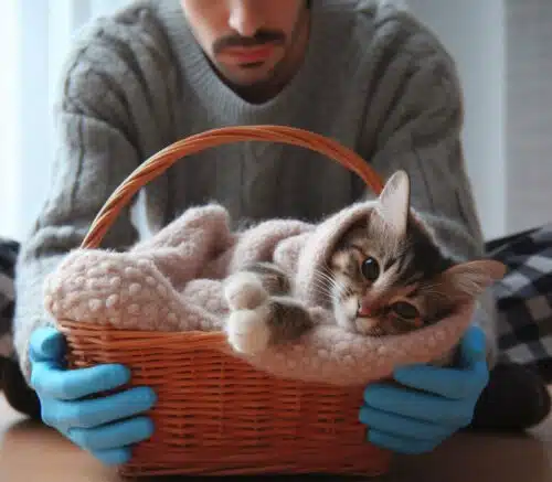 Maladies du chat - chat dans un panier